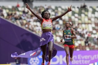Peres Jepchirchir a cueilli l'or sur le marathon dimanche KEYSTONE/AP/Petr David Josek